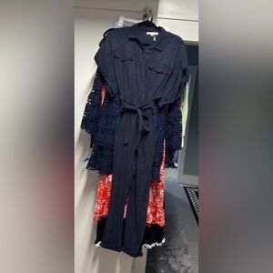 Size small Navy blue jumpsuit.